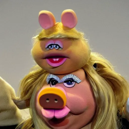 Image similar to donald trump as miss piggy