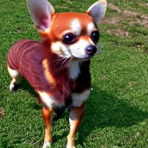 Image similar to a chihuahua that looks like a red panda