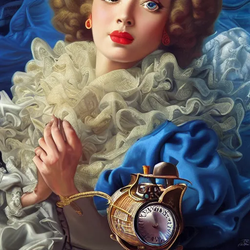 Image similar to Funny Soul, Realistic, Regal, Refined, Detailed Digital Art, Michael Cheval, Walt Disney (1937), François Boucher, Oil Painting, Steampunk, Highly Detailed, Cinematic Lighting, Unreal Engine, 8k