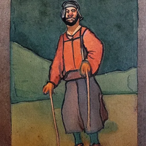 Prompt: peasant man full body