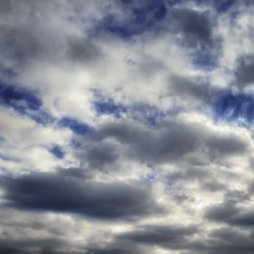 Prompt: blue clouds on a white sky