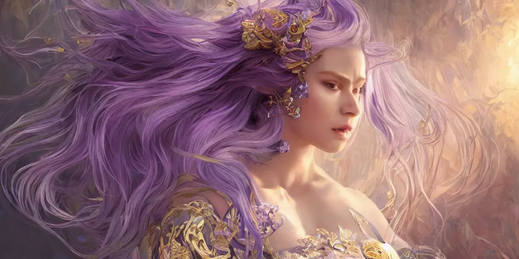 Prompt: wide angle, opulescent purple panther, metallic silver and ice color reflected crystal hair, leaping from babaob tree, fantasy, intricate, very beautiful, elegant, golden light, highly detailed, digital painting, artstation, concept art, smooth, sharp focus, unreal engine, art by wlop and tian zi and alphonse mucha