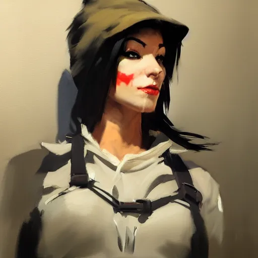 Image similar to greg manchess portrait painting of banksy as overwatch character, medium shot, asymmetrical, profile picture, organic painting, sunny day, matte painting, bold shapes, hard edges, street art, trending on artstation, by huang guangjian, gil elvgren, ruan jia, randy vargas, greg rutkowski