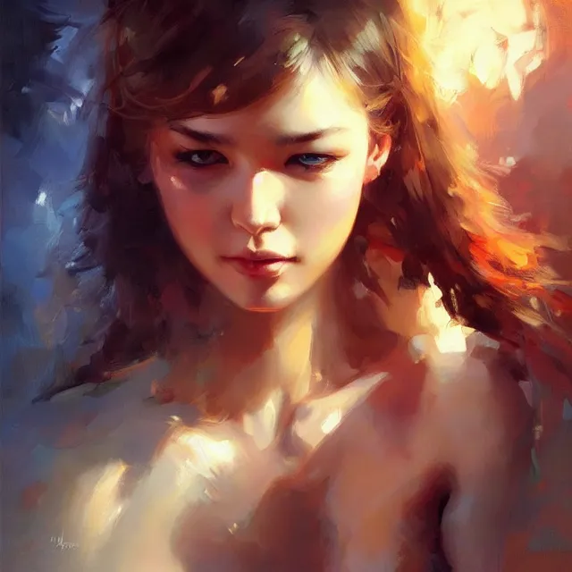 Image similar to in this whole world, you are the most beautiful. oil painting, by stanley artgerm lau, wlop, rossdraws, frank frazetta, andrei riabovitchev, marc simonetti