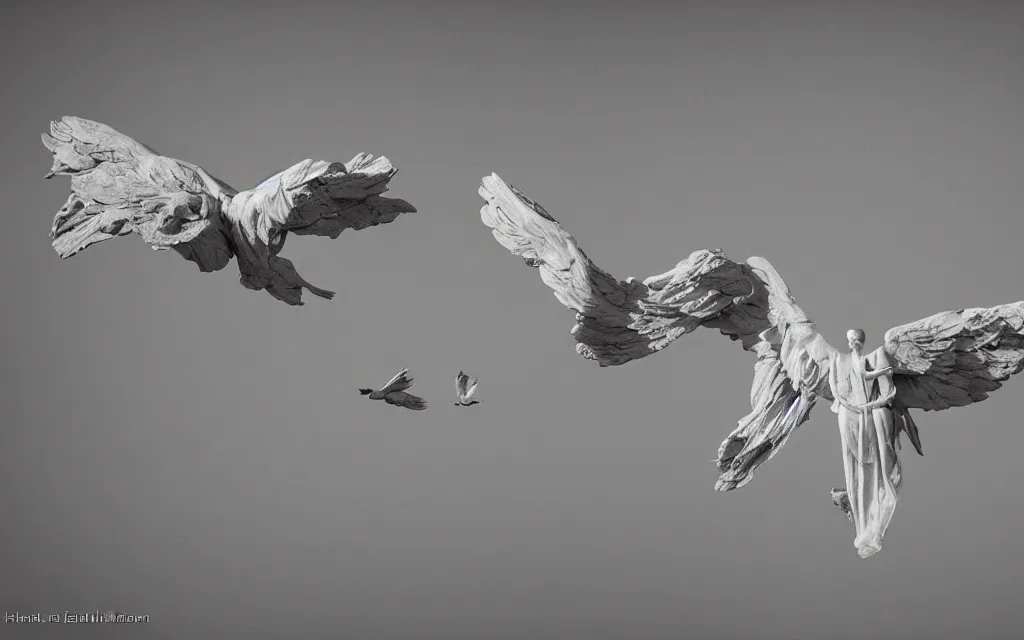 Image similar to vision of angels with a broken wing, trying to fly by matti suuronen and harold elliott