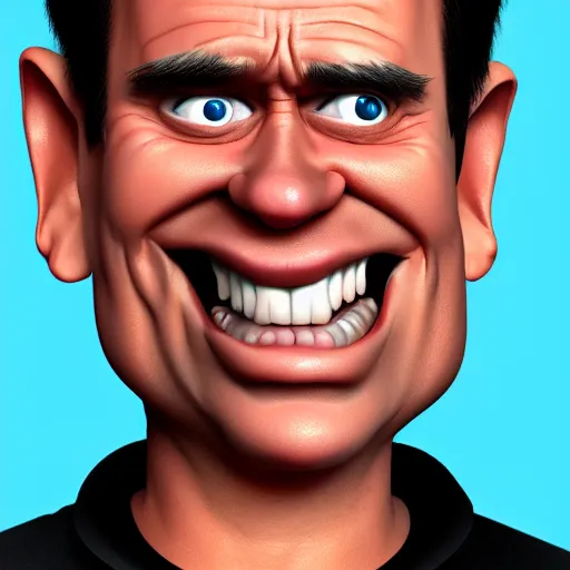 Image similar to caricature of jim carrey, hd, detailed, 4 k, award winning