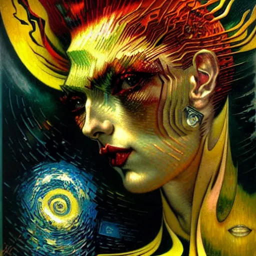 Image similar to Divine Chaos Engine by Karol Bak and Vincent Van Gogh