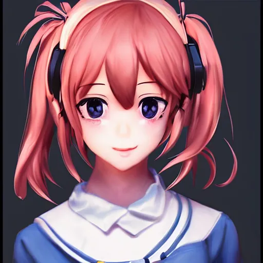 Prompt: Sayori from DDLC by artgerm