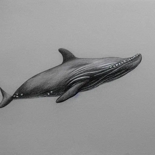 Image similar to a dark cloudy day, a whale swimming in the sky, pencil drawing, ultra realistic