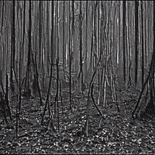 Image similar to grainy 35mm photo of the blair witch coming at the viewer