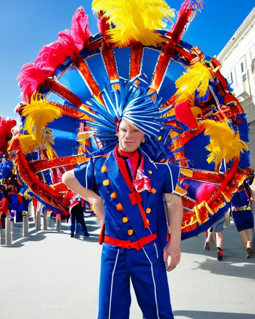 Image similar to carnival employee, by Jean-Paul Gaultier