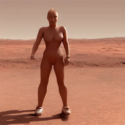 Prompt: Limmy boob tube, standing on Mars, trending on artstation, hyperrealism, photo realistic, detailed