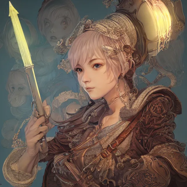 Image similar to the portrait of neutral good colorful female cleric bard as absurdly beautiful, gorgeous, elegant, young gravure idol, an ultrafine hyperdetailed illustration by kim jung gi, irakli nadar, intricate linework, sharp focus, bright colors, octopath traveler, final fantasy, unreal engine 5 highly rendered, global illumination, radiant light, detailed and intricate environment