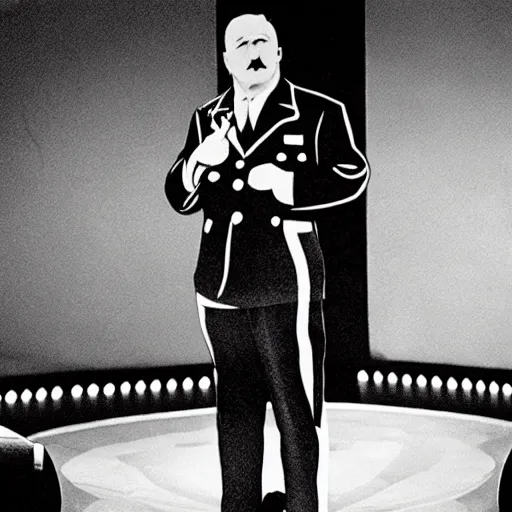 Prompt: hitler's stand up special on netflix, anotomically correct, highly detailed