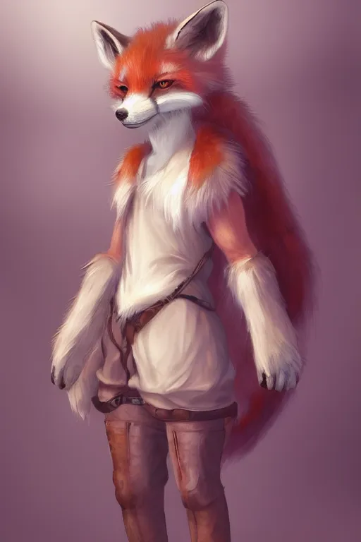 Image similar to an anthropomorphic medieval fox with a fluffy tail, backlighting, trending on artstation, digital art, furry art, trending on furaffinity, fantasy art, by kawacy