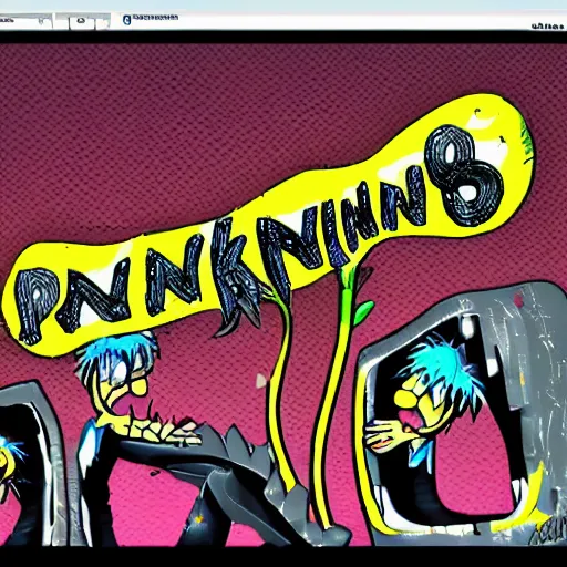 Prompt: punk rock bananas, 8 0 s, cartoon, trending on art station