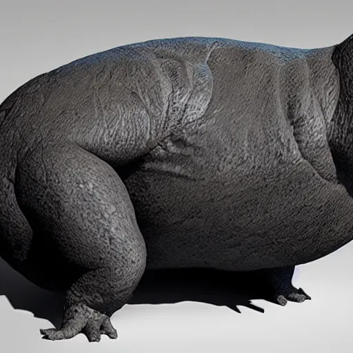 Image similar to hyper realistic sculpture of an obese monster