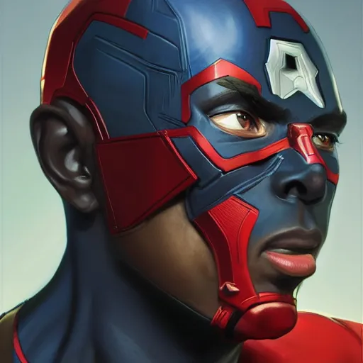 Image similar to MKBHD as captain america, artstation, digital painting, detailed, illustration, art by Artgerm and Grek Rutkowski and Alphonse Mucha