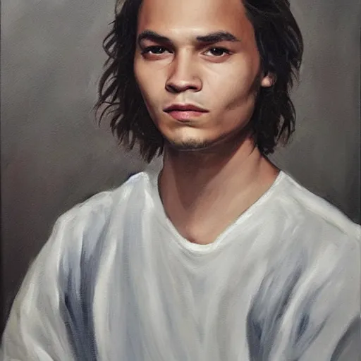 Prompt: portrait painting of Frank Dillane, beautiful