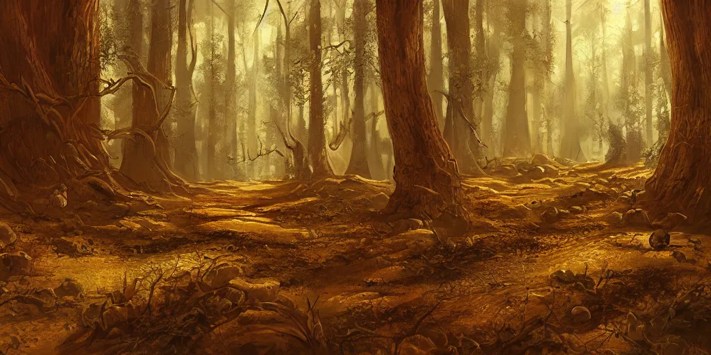 Image similar to A forest on Mars, cinematic lighting, detailed oil painting, hyperrealistic, 8k