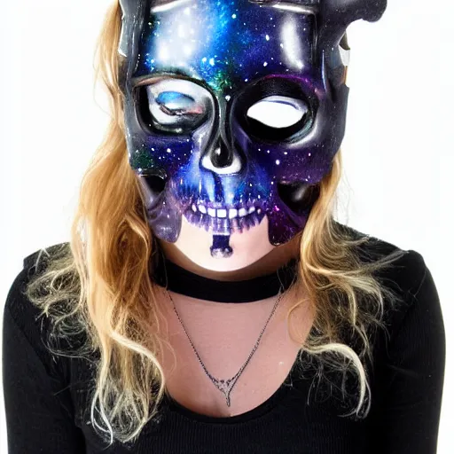 Image similar to galaxy skull gothic mask