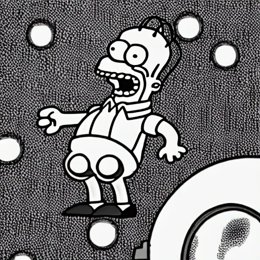 Image similar to aliens probe homer simpson around uranus