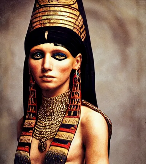 Prompt: portrait_photo_of_a_stunningly beautiful egyptian maiden, 16th century, hyper detailed by Annie Leibovitz, Steve McCurry, David Lazar, Jimmy Nelsson, professional photography