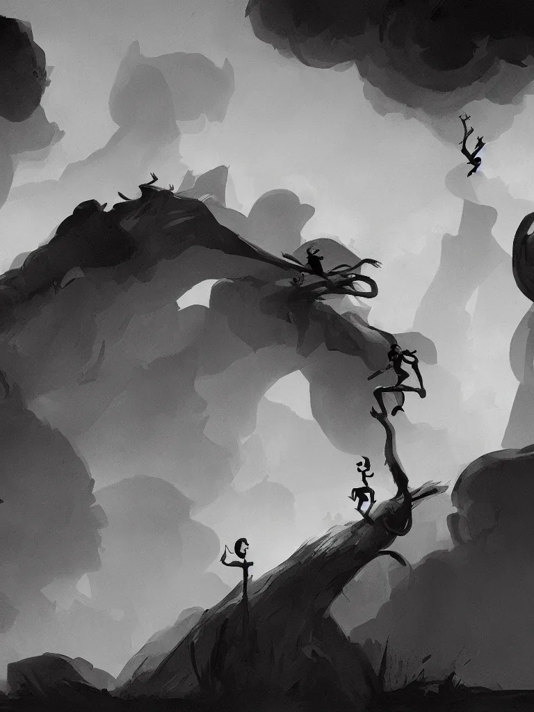 Image similar to limbo, inspired by disney concept artists, blunt borders, rule of thirds