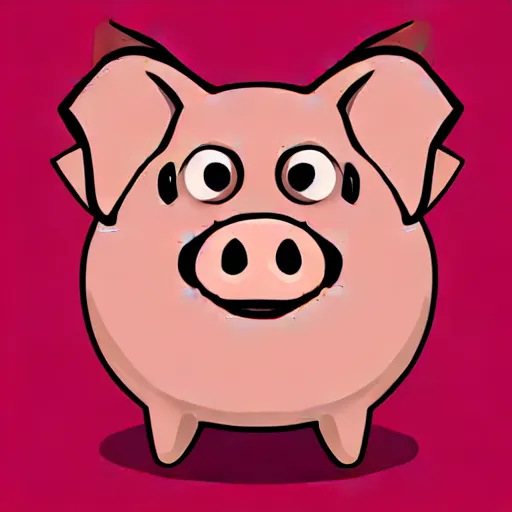 Image similar to face of cutest pig in the world. Artistic. Concept art. Line Drawing. High details. Artstation. Cute.