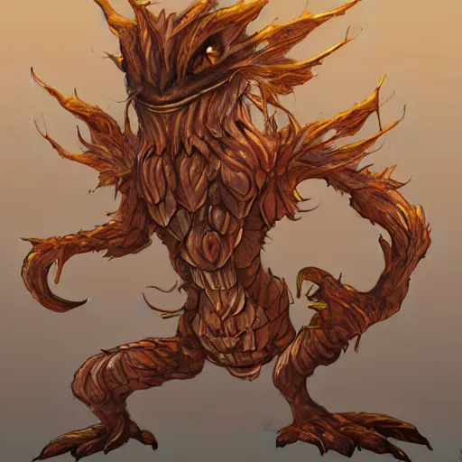 Image similar to A fierce plant monster with amber eyes, trending on art station