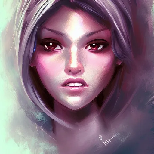 Prompt: pretty girl portrait profile picture, dramatic lighting, digital painting, arcane magic, by rossdraws