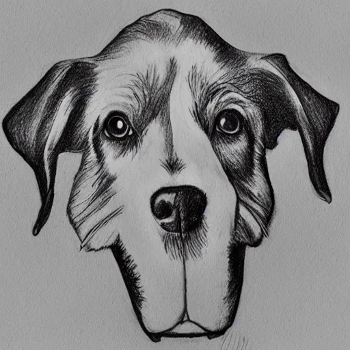 Image similar to dog portrait, sketch, hand - drawn by eeststreatdrug