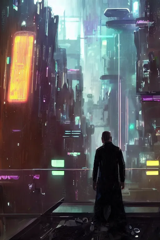 Image similar to concept art of a futuristic city citizen inspired by joi from bladerunner 2 0 4 9