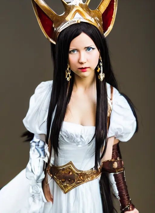 Image similar to a full portrait photo of real - life princess garnet final fantasy ix character, f / 2 2, 3 5 mm, 2 7 0 0 k, lighting, perfect faces, award winning photography.