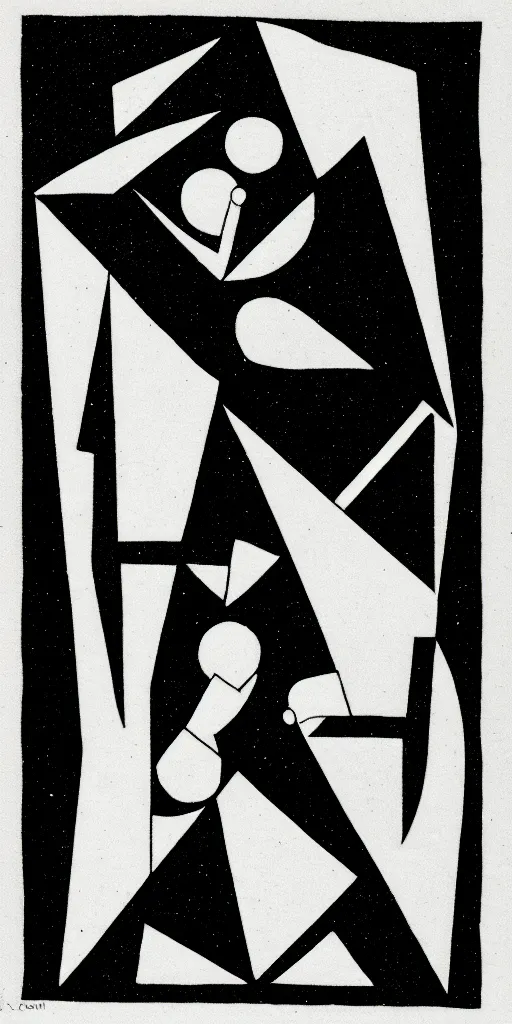 Prompt: geometric the fool tarot card by karl gerstner, minimal, black and white monochrome, bordered, centered, in frame, 8 k scan