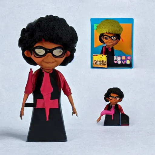 Prompt: maya angelou inventing calculus, stop motion vinyl action figure, plastic, toy, butcher billy style