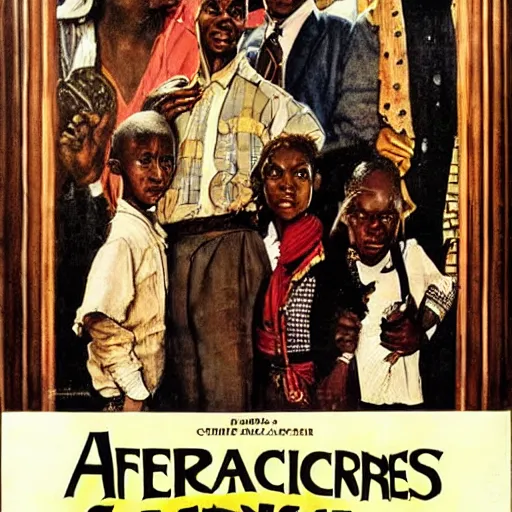 Prompt: African Chronicles, movie poster, artwork by Norman Rockwell