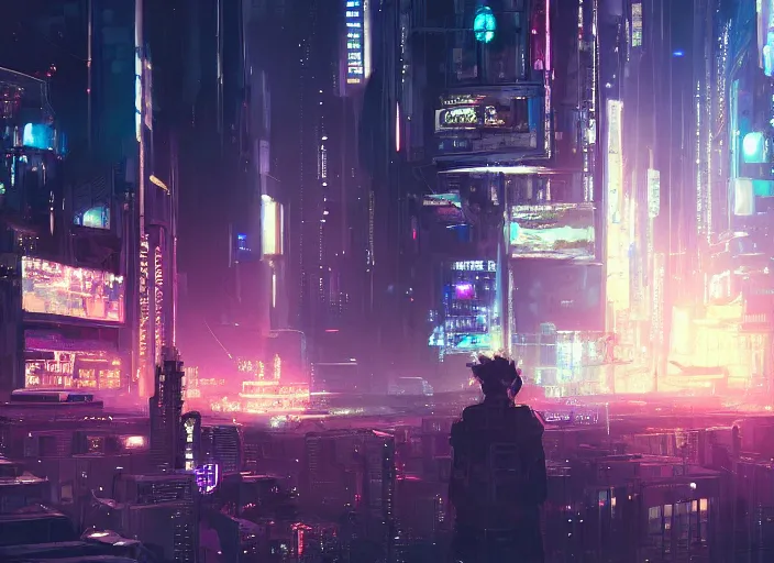 Prompt: meteorite hitting a cyberpunk city at night by wlop, key visual, high detail, digital art