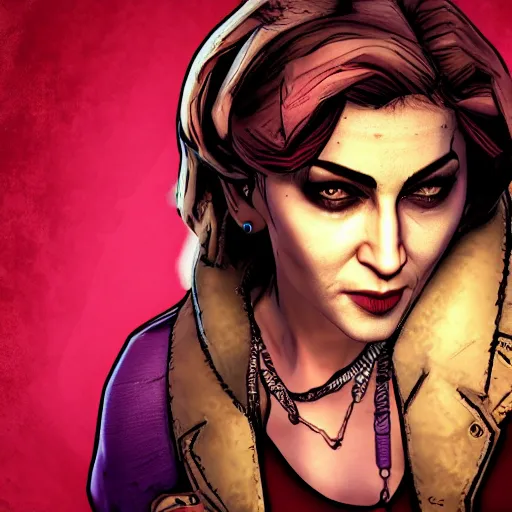 Prompt: madonna portrait, borderlands, tales from the borderlands, the wolf among us, comic, cinematic lighting, studio quality, 8 k