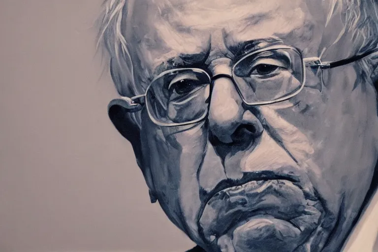 Image similar to Bernie Sanders as rapper, oil on canvas, artstation, portrait, masterpiece, aesthetic