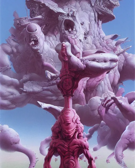 Image similar to jojo bizzare adventure painted by hirohiko araki and zdislav beksinski and wayne barlowe and greg rutkowski