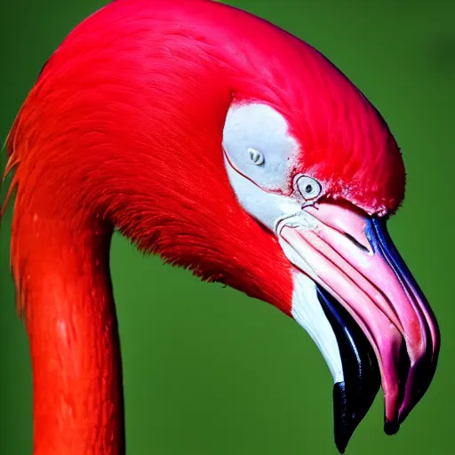 Image similar to wonderful portrait of a flamingo. Lovely feathers. Strapping lad.