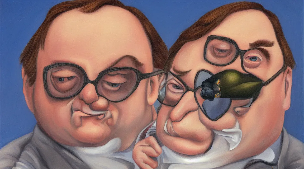 Image similar to portrait of Linus Torvalds painted by fernando botero