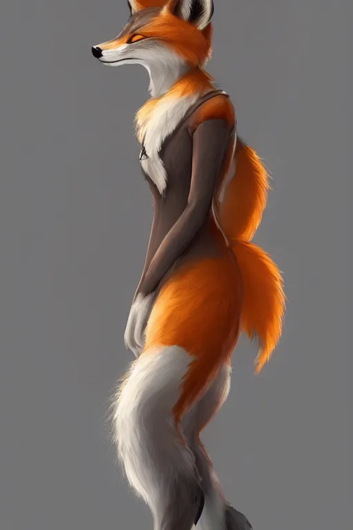 Image similar to an anthropomorphic modern fox with a fluffy tail, backlighting, trending on artstation, digital art, furry art, trending on furaffinity, fantasy art, by kawacy