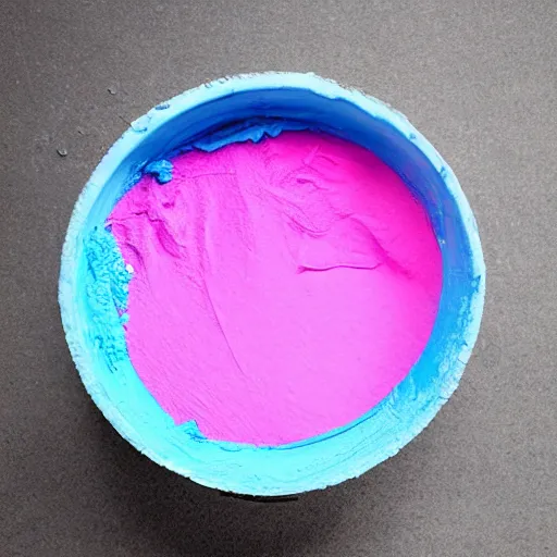 Image similar to pink foam mixing with blue paint