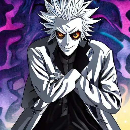 Image similar to Rick Sanchez in Death note 4K detailed Digital art