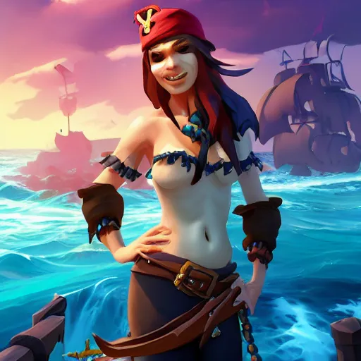 Image similar to jack the pirate mermaid on sea of thieves game avatar hero, behance hd by jesper ejsing, by rhads, makoto shinkai and lois van baarle, ilya kuvshinov, rossdraws global illumination