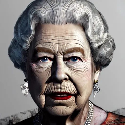 Prompt: Queen Elizabeth as an NPC in The Last of Us, gameplay screenshot, insanely detailed face