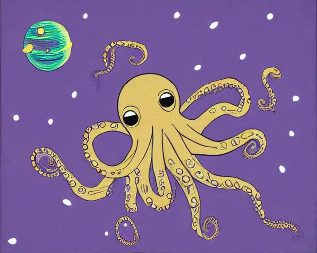 Prompt: an artist’s interpretation of an octopus wearing a space suit