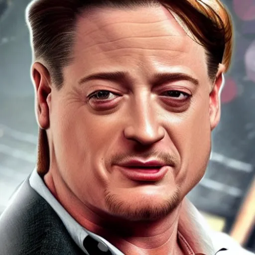 Prompt: brendan fraser crying and balding, hyper realistic,